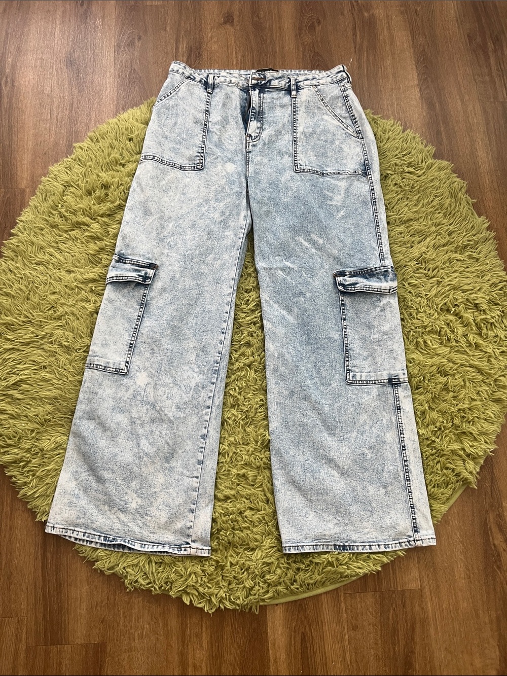 Fashion Nova Light Blue Acid-Wash Denim Jeans